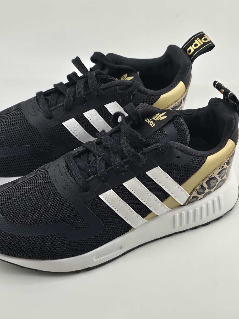 Adidas Multix Athletic Sneaker Black Gold Leopard Print
